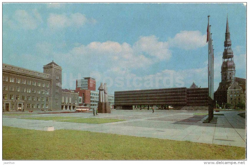 Latvian red Riflemen Square - Riga - 1973 - Latvia USSR - unused - JH Postcards