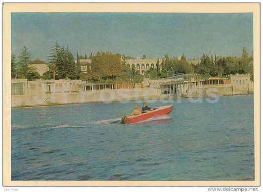 Jan Fabricius sanatorium - boat - Sochi - Caucasus - 1968 - Russia USSR - unused - JH Postcards