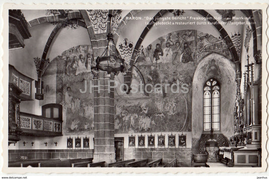 Raron - Das Jungste Gericht - Freskogemalde im Pfarrkirche - 7031 - Switzerland - 1958 - used - JH Postcards