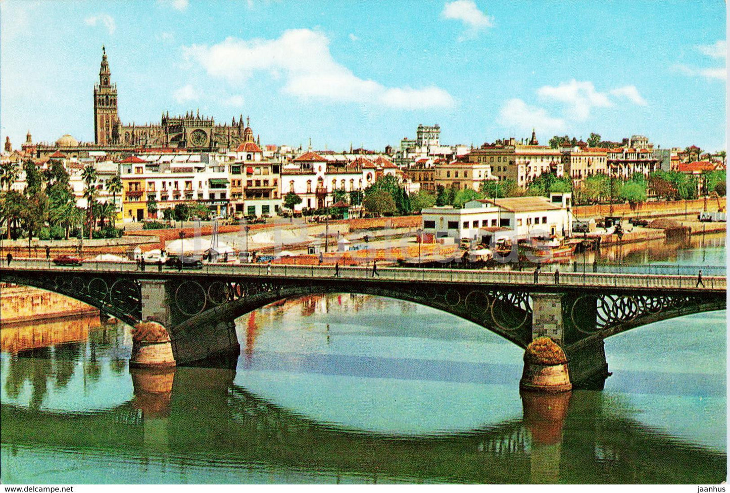 Sevilla - Puerto de Triana y vista parcial - Triana bridge - 142 - Spain - unused - JH Postcards