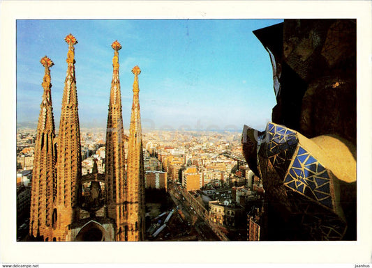 Barcelona - panoramica desde uno de los pinaculos - panorama - 4832 - 1993 - Spain - used - JH Postcards