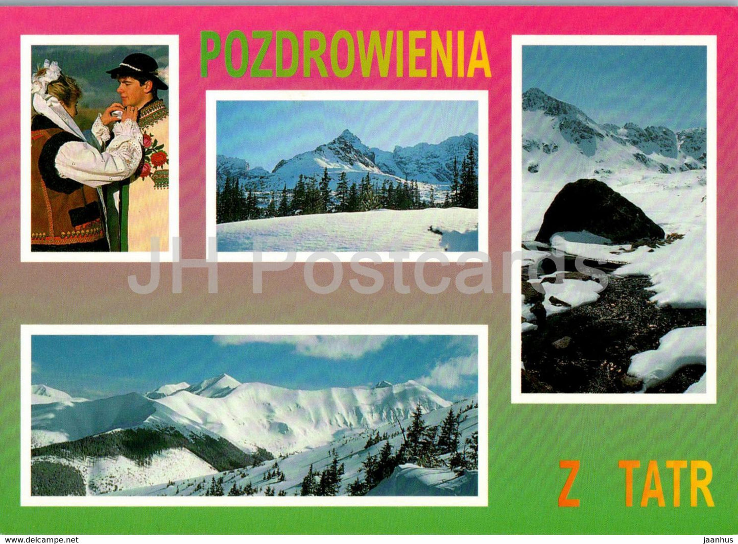 Tatry - Tatras - Pozdrowienia z Tatr - Greeting from Tatras - multiview - Poland - unused - JH Postcards