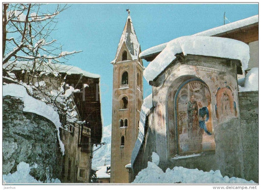 scorcio invernale - chiesa - church -  Bormio m. 1225 - Sondrio - Lombardia - Italia - Italy - unused - JH Postcards