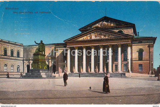 Munchen - Max Joseph Platz mit Hoftheater - theatre - Munich - 82510 - old postcard - 1915 - Germany - used - JH Postcards