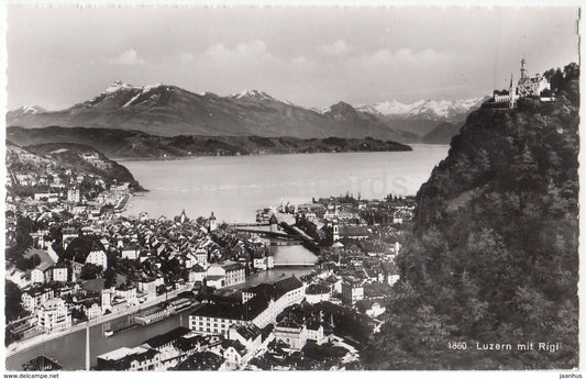 Lucerne - Luzern mit Rigi - 1860 - Switzerland - old postcard - unused - JH Postcards