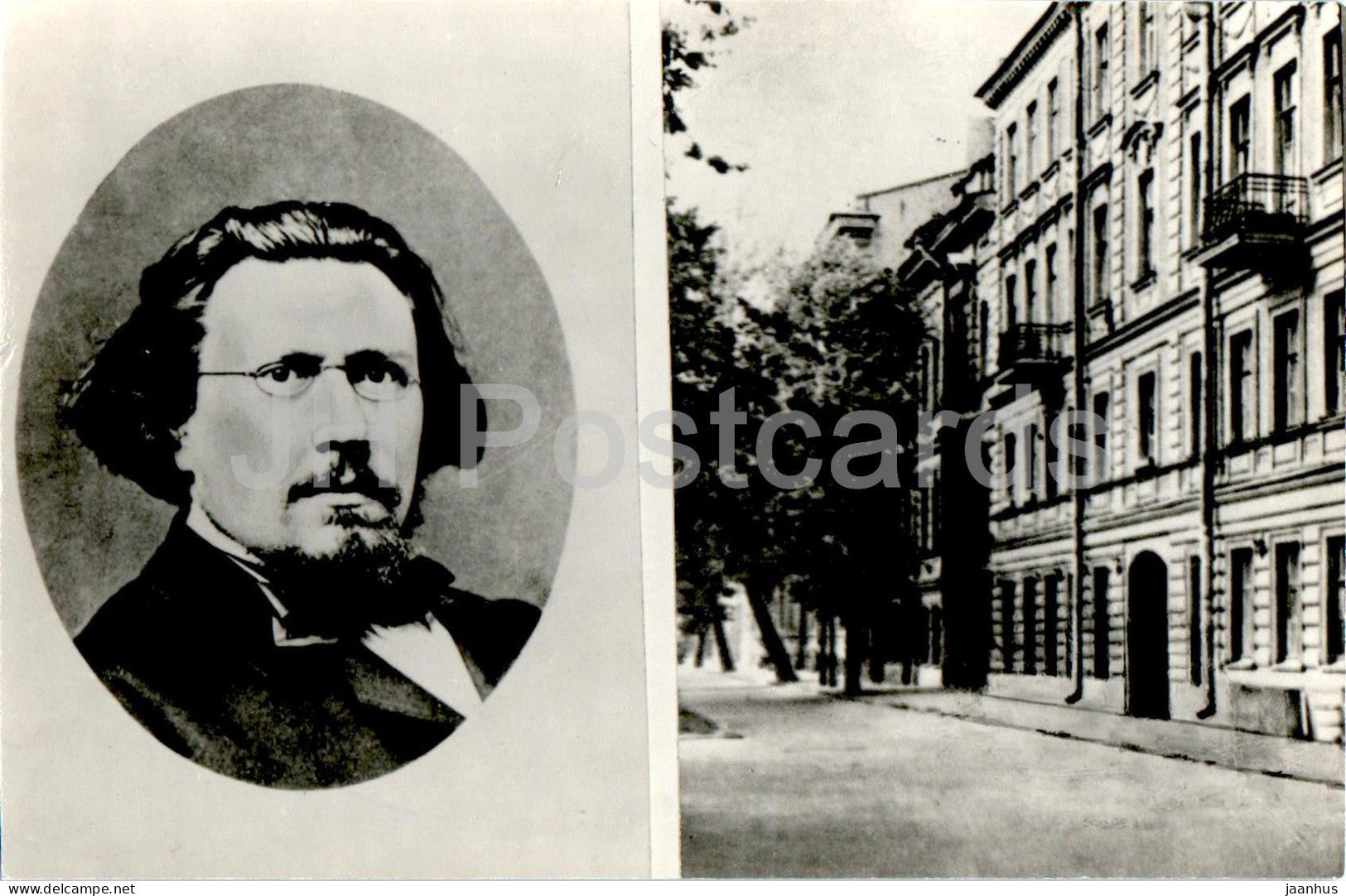 Russian writer Nikolai Leskov - 1860s - house on the former Furshtatskaya in St Petersburg - 1984 - Russia USSR - unused