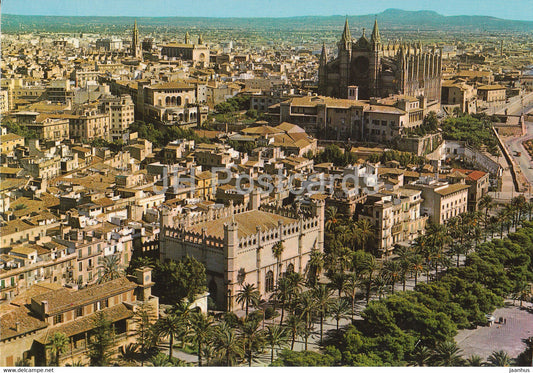 Mallorca - Palma - Vista aerea del Paseo de Sargrera La Lonja y La Catedral - cathedral - Spain - unused - JH Postcards