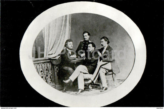 Russian writer Nikolai Leskov - with brothers - 1860s . St Petersburg - 1984 - Russia USSR - unused