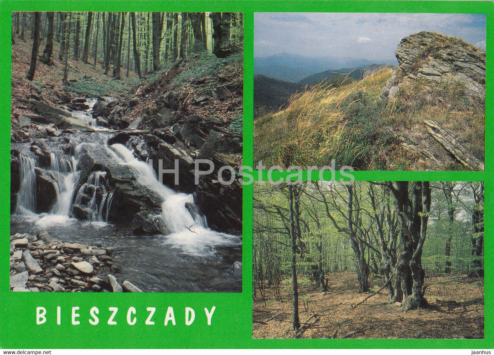 Bieszczady Mountains - Zwor stream - on the way to Tarnice - multiview - Poland - used - JH Postcards