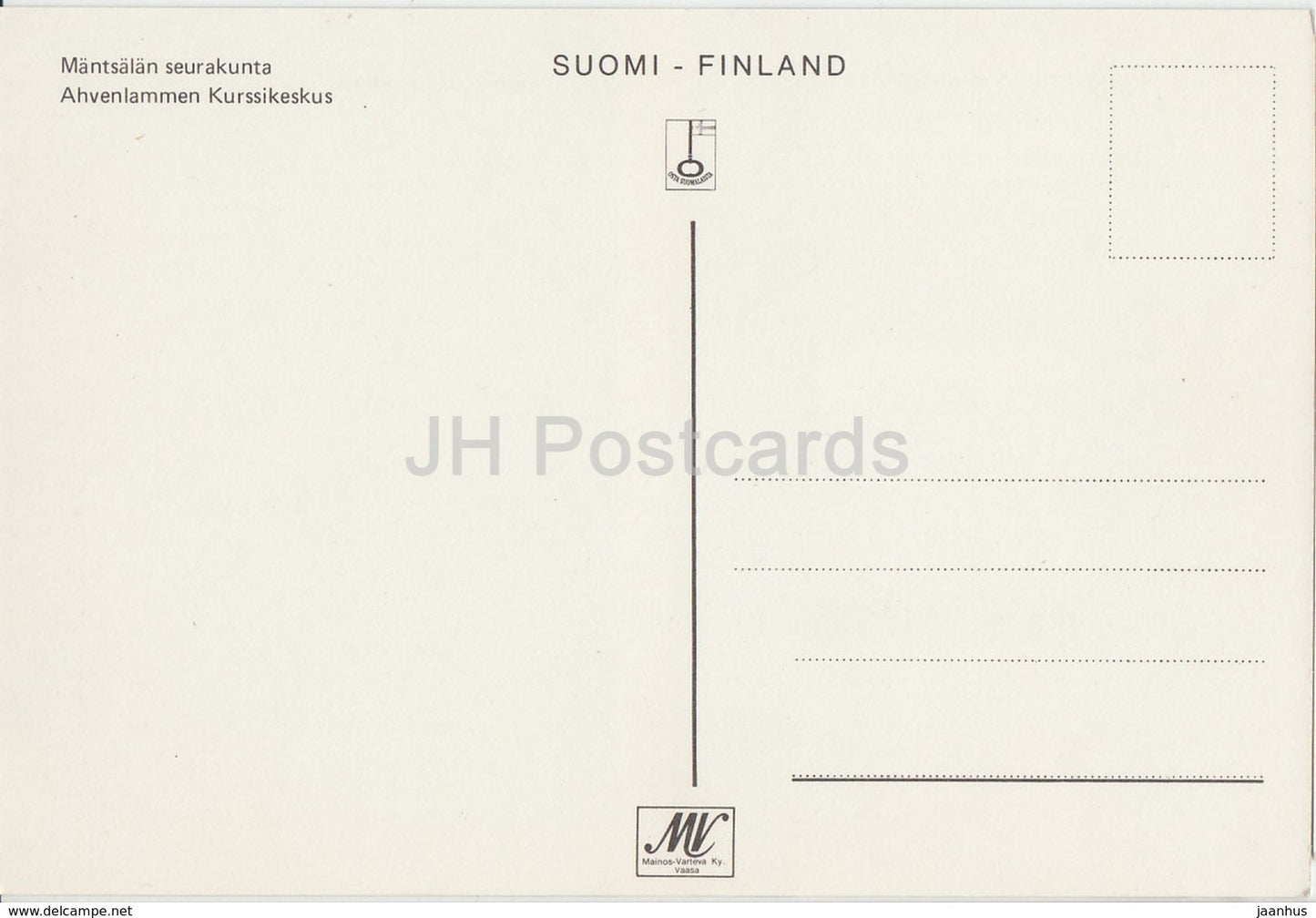 Mäntsälä parish - Ahvenlampi Course Center - Finland - unused - JH Postcards