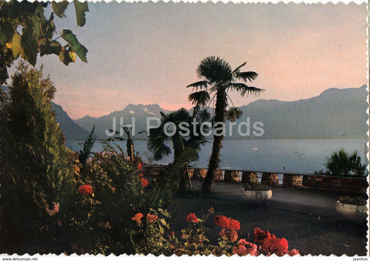 Crepuscule a Montreux - Dusk at Montreux - 8102 - Switzerland - unused - JH Postcards