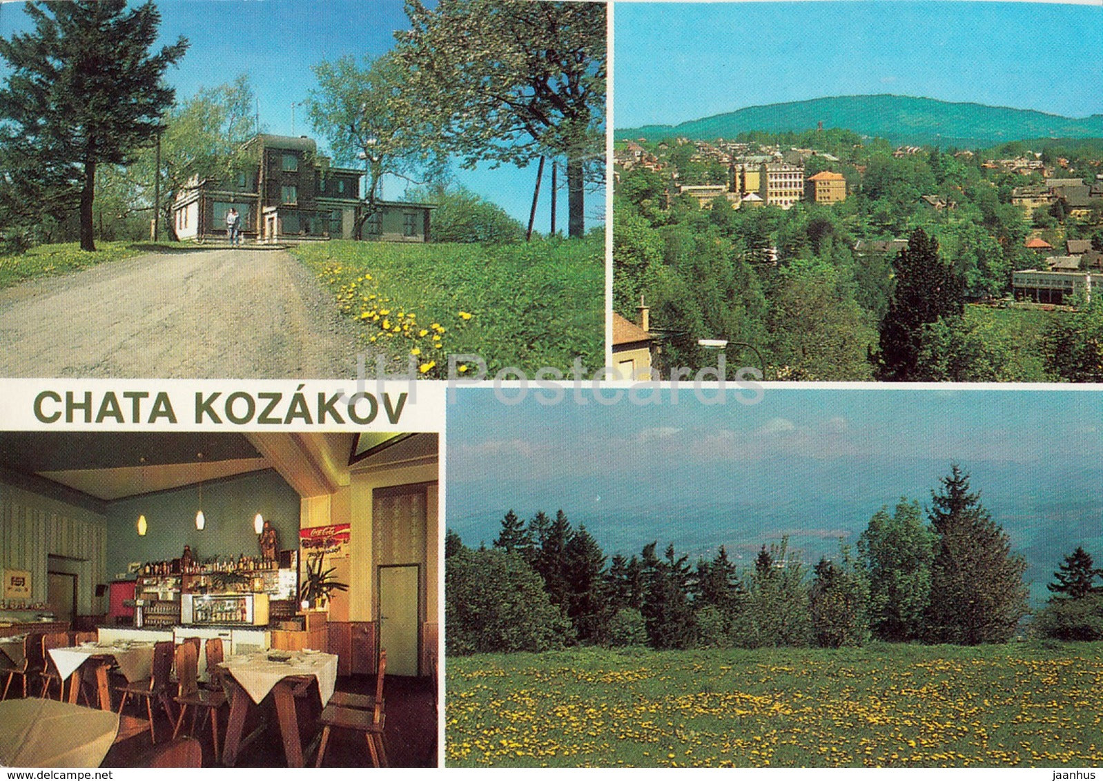 Chata Kozakov - interior - Turnov -  multiview - Czechoslovakia - Czech Republic - unused - JH Postcards