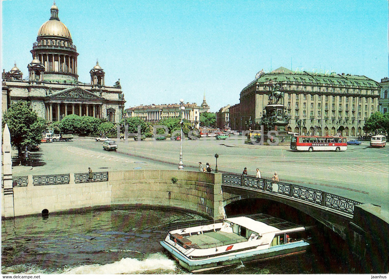 Leningrad - St Petersburg - St Isaac' s Square - bus Ikarus - boat - postal stationery - 1986 - Russia USSR - unused - JH Postcards