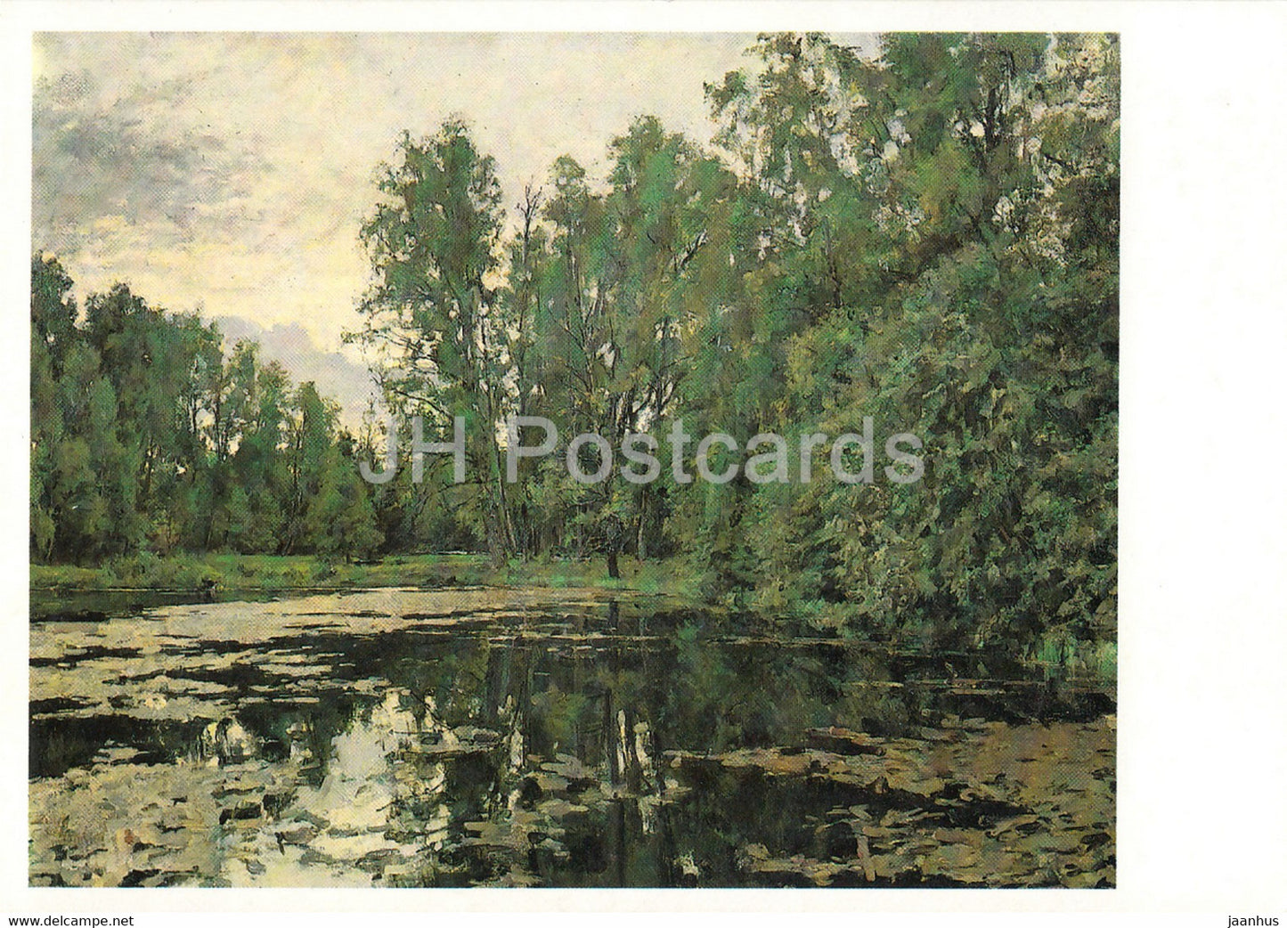 painting by Valentin Serow Serov - Verwachsener Teich - Overgrown Pond - Russian art - Germany DDR - unused - JH Postcards