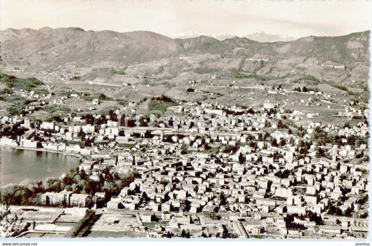 Panorama di Lugano col Monte Rosa - 1945 - old postcard - Switzerland - used - JH Postcards