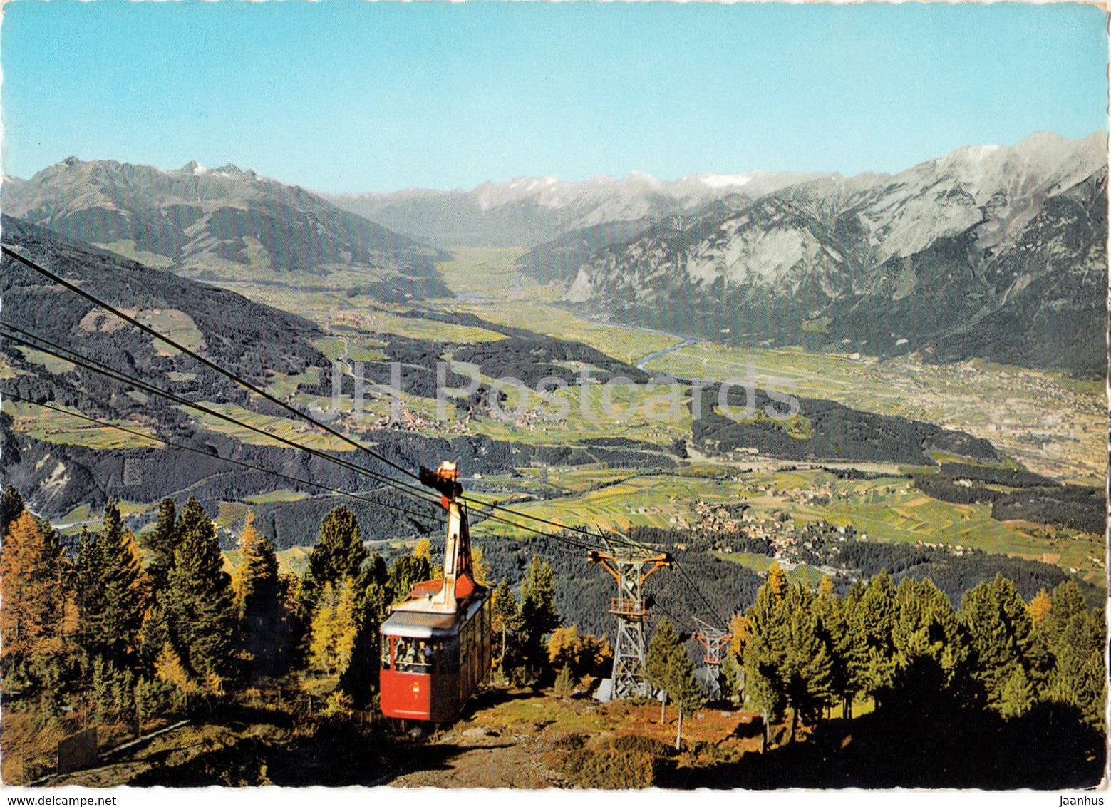 Innsbruck - Patscherkofel Seilschwebebahn gegen Igls und Oberinntal - Tirol - cable car - 1965 - Austria - used - JH Postcards