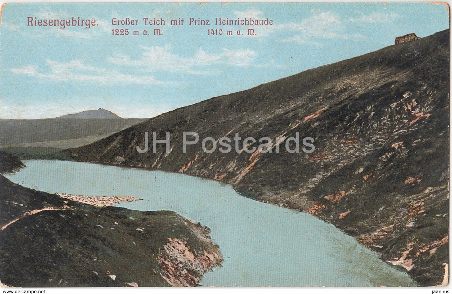 Riesengebirge - Grosser Teich mit Prinz Heinrichbaude - Sniezne Kotly - 62072 - old postcard - Poland - unused - JH Postcards