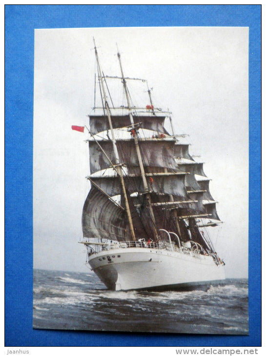 russian barque Sedov - sailing ship - USSR Russia - 1985 - unused - JH Postcards