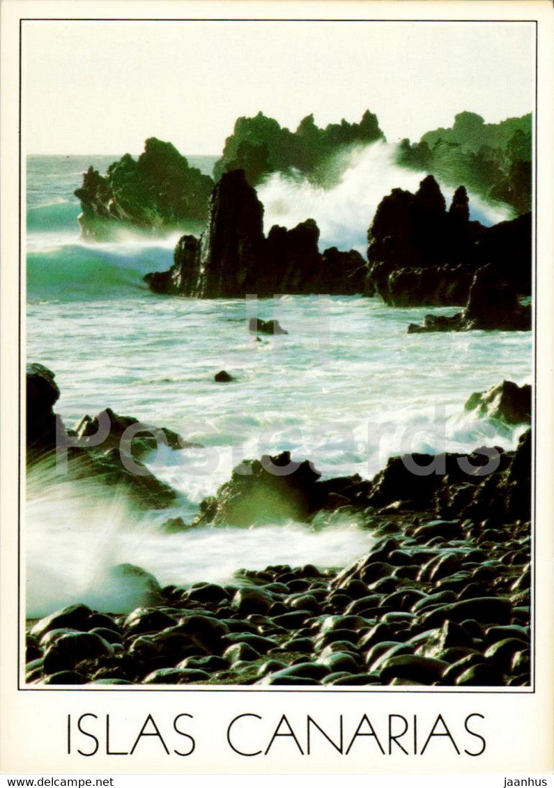 Islas Canarias - rocks - sea - 13 - Spain - unused - JH Postcards