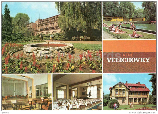 Lazne Velichovky - spa - swimming pool - Czechoslovakia - Czech - used - JH Postcards