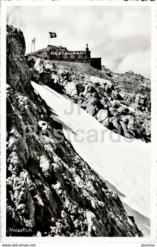 Restaurant Weissfluh und Weissfluhgipfel 2846 m - old postcard - 1952 - Switzerland - used - JH Postcards