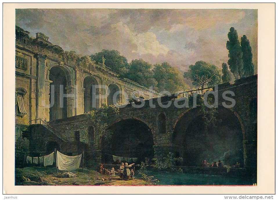 painting by Hubert Robert - Villa Madama near Rome , 1760s - French art - 1981 - Russia USSR - unused - JH Postcards