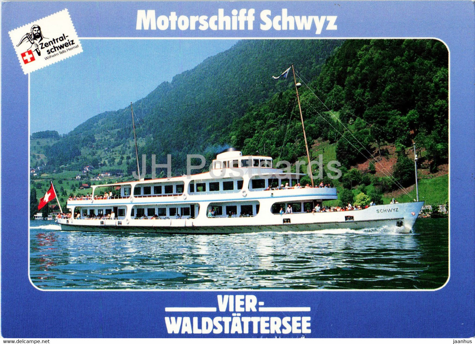 Motorschiff Schwyz - ship - Vierwaldstattersee - 1993 - Switzerland - used - JH Postcards