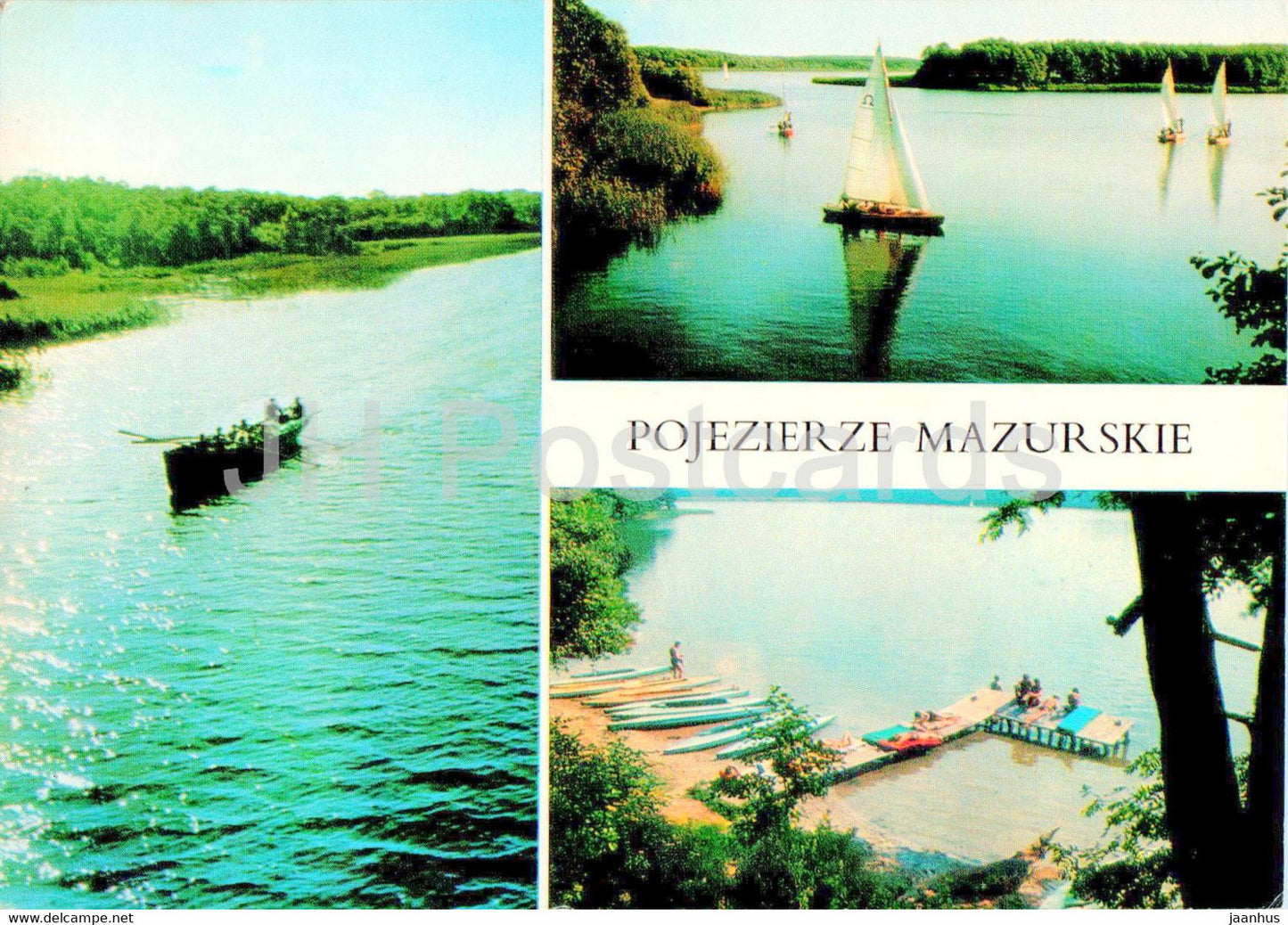 Pojezierze Mazurskie - Jeziora Jagodne - Niegocin i Nidzkie - sailing boat - multiview - Poland - used - JH Postcards