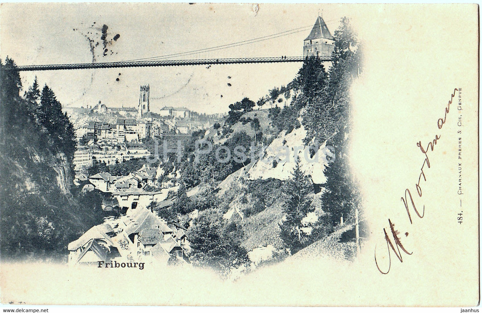 Fribourg - 484 - old postcard - 1898 - Switzerland - used - JH Postcards