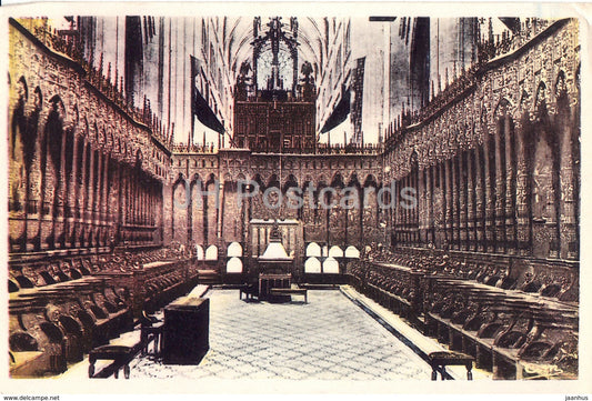 Auch - Cathedrale Sainte Marie Le Choeur 113 Stalles - cathedral - old postcard - France - unused - JH Postcards