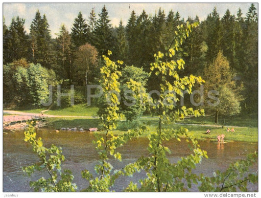 view of Parogre park - Latvia USSR - unused - JH Postcards