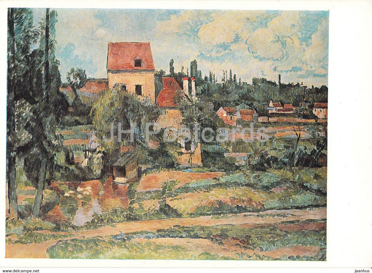 painting by Paul Cezanne - Die Muhle von Pontoise - French art - Germany DDR - unused - JH Postcards