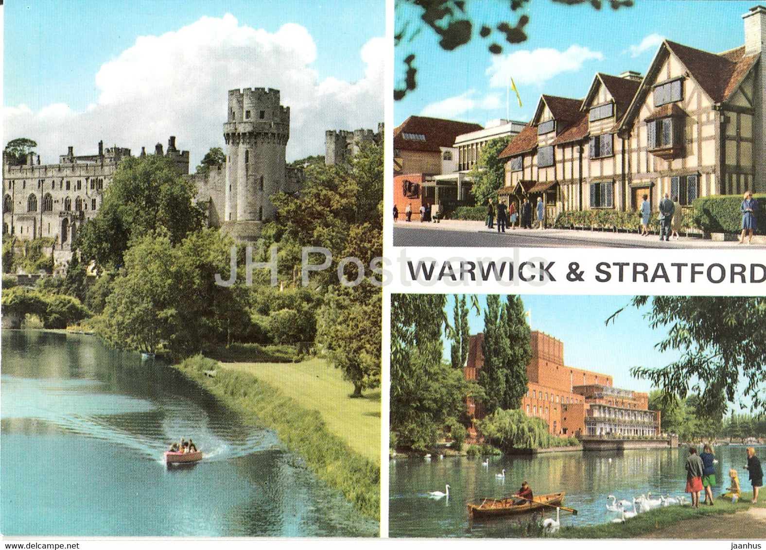 Warwick & Stratford - Warwick Castle - Shakespeare's Birhplace - England - United Kingdom - unused - JH Postcards