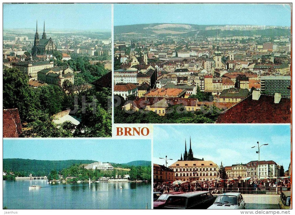 general views - Brno - Czech - Czechoslovakia - used 1991 - JH Postcards