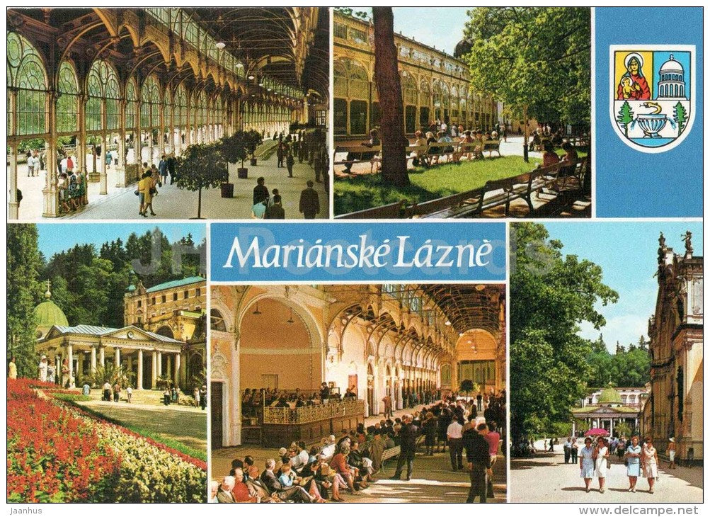 Krizovy spring - Main Colonnade - Maxim Gorky colonnade - Marianske Lazne - Marienbad - Czechoslovakia - Czech - unused - JH Postcards