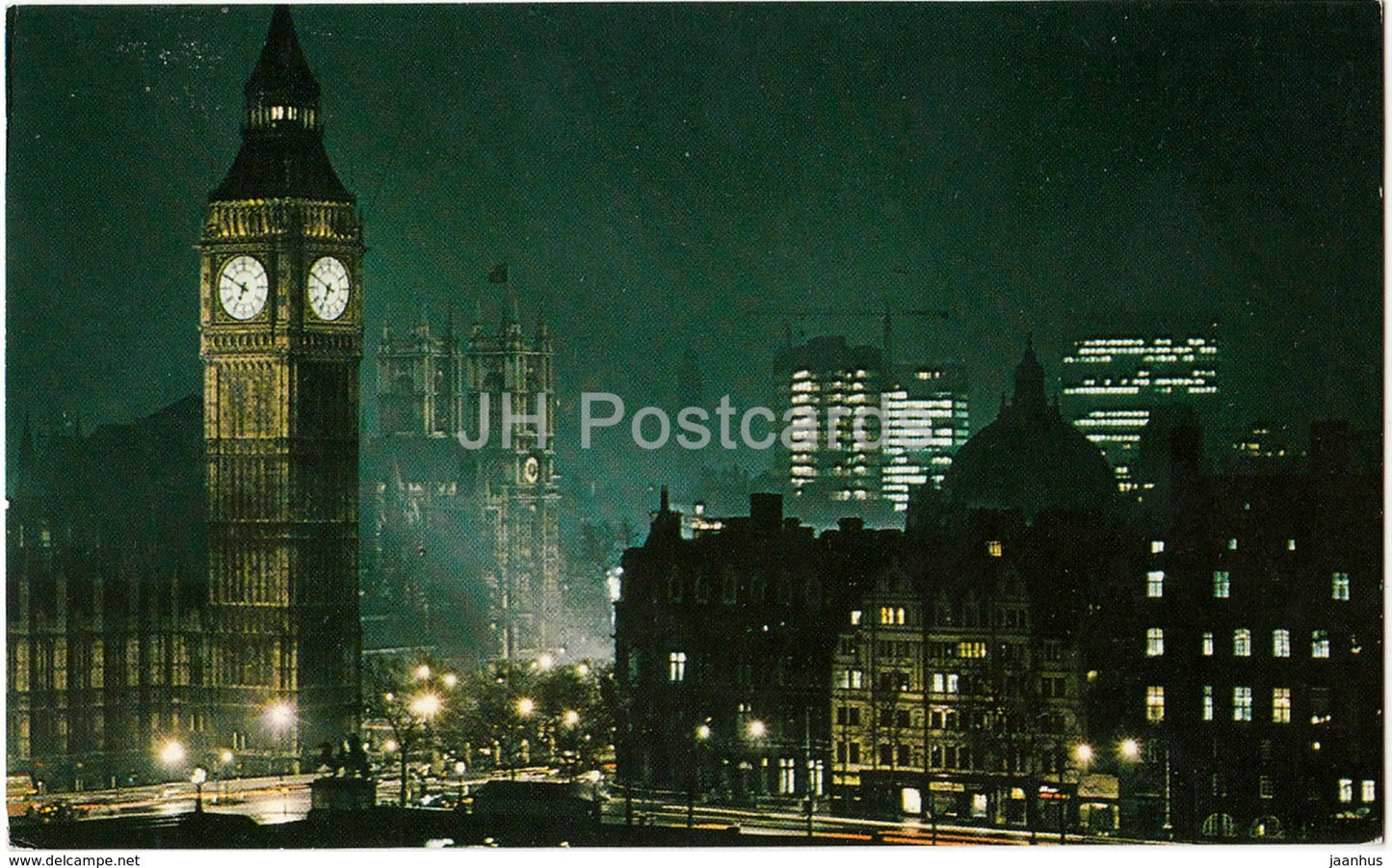 London - Westminster by Night - United Kingdom - England - used - JH Postcards