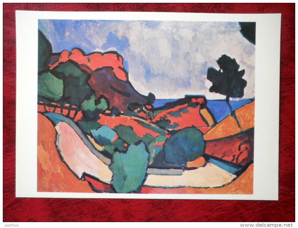 Painting by André Derain - Mountain Road. Cassis . 1907 - french art - unused - JH Postcards