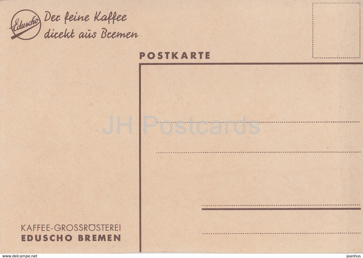 painting - Der feine Kaffee direkt aus Bremen - Eduscho - German art - Germany - unused