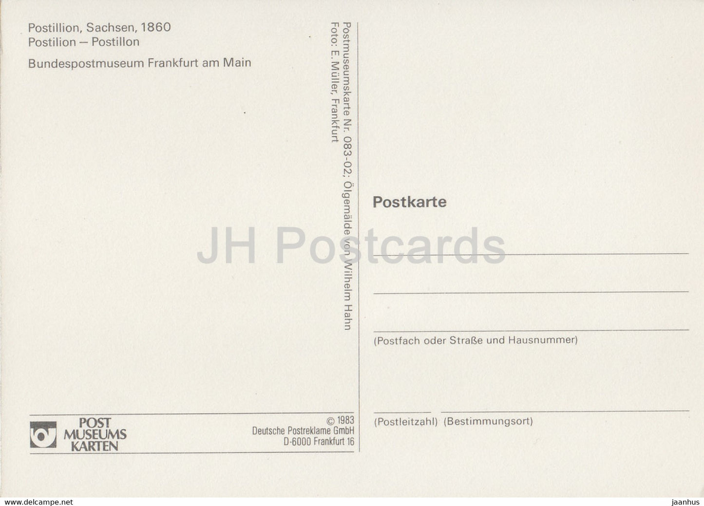 Postillon - Sachsen - cheval - Facteurs - Service postal - 1983 - Allemagne - inutilisé