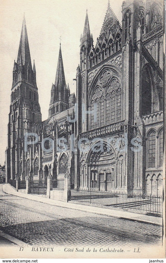 Bayeux - Cote Sud de la Cathedrale - cathedral - 17 - old postcard - France - unused - JH Postcards