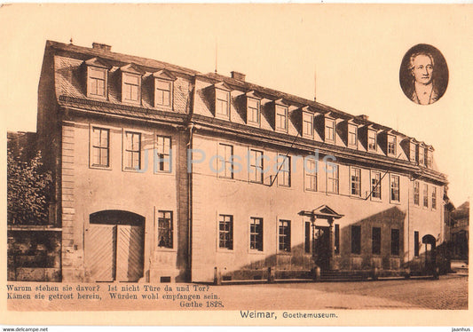 Weimar - Goethemuseum - 505 - old postcard - Germany - unused - JH Postcards