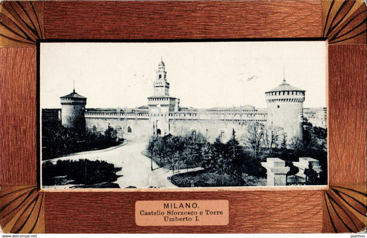 Milano - Milan - Castello Sforzesco e Torre Umberto I - castle - 3 - old postcard - 1907 - Italy - used - JH Postcards