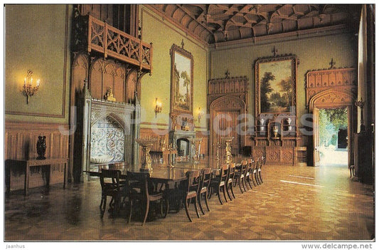 Grand Dining Room - Alupka Palace Museum - Crimea - 1989 - Ukraine USSR - unused - JH Postcards