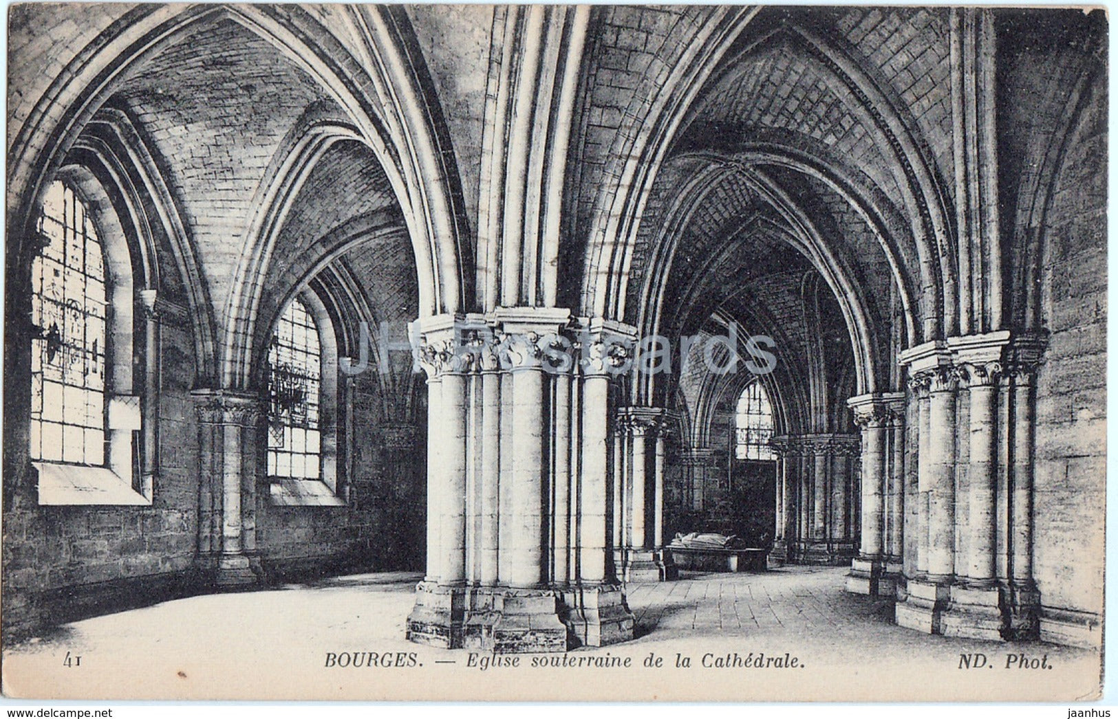 Bourges - Eglise souterraine de la Cathedrale - cathedral - 41 - 1923 - old postcard - France - used - JH Postcards