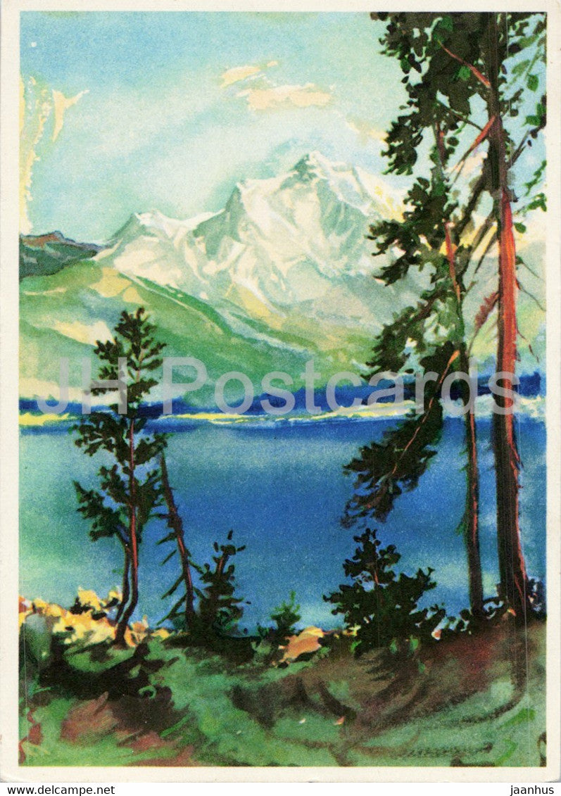 painting - Kunstanstalt Crimmitschau - lake - 306 - art - old postcard - Germany - unused - JH Postcards