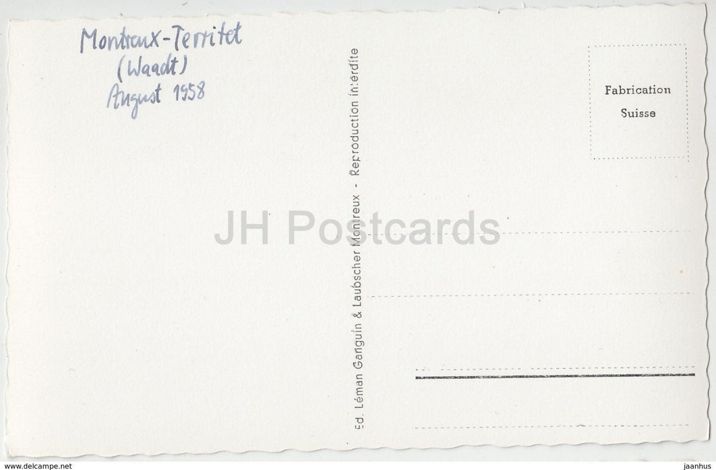 Montreux Territet au printemps - 153 - Switzerland - 1958 - used