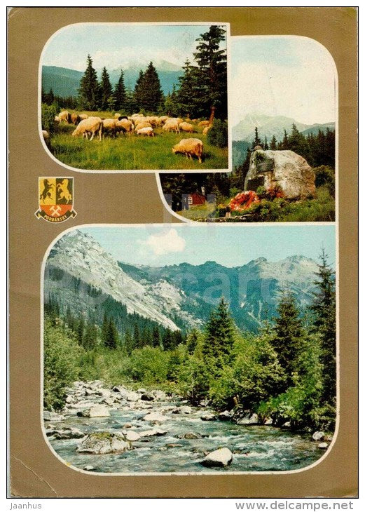 monument to partisans - Podbanske mountain - Vysoke Tatry - The High Tatras - Slovakia - Czechoslovakia - used - JH Postcards