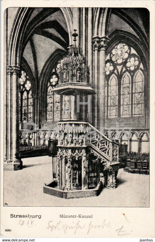 Strasbourg - Strassburg - Munster Kanzel - cathedrale - cathedral - 6059 - old postcard - 1903 - France - used - JH Postcards