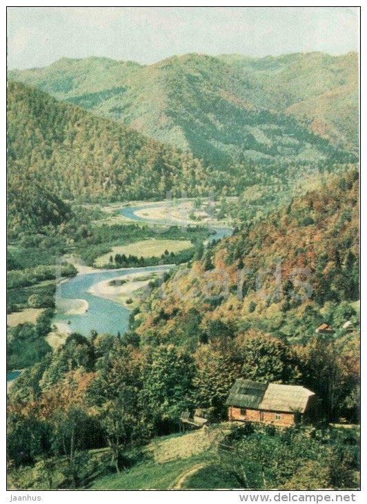 Valley of Cheremosh river - Carpathian Mountains - Carpathians - 1969 - Ukraine USSR - unused - JH Postcards