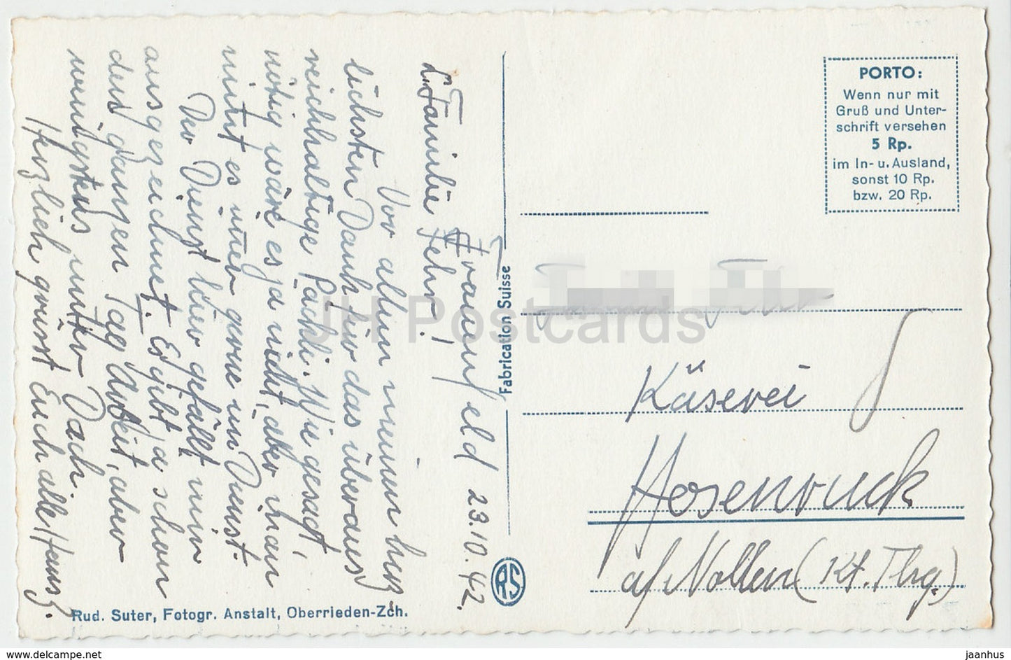 Frauenfeld Spital - 1643 - Switzerland - 1942 - used